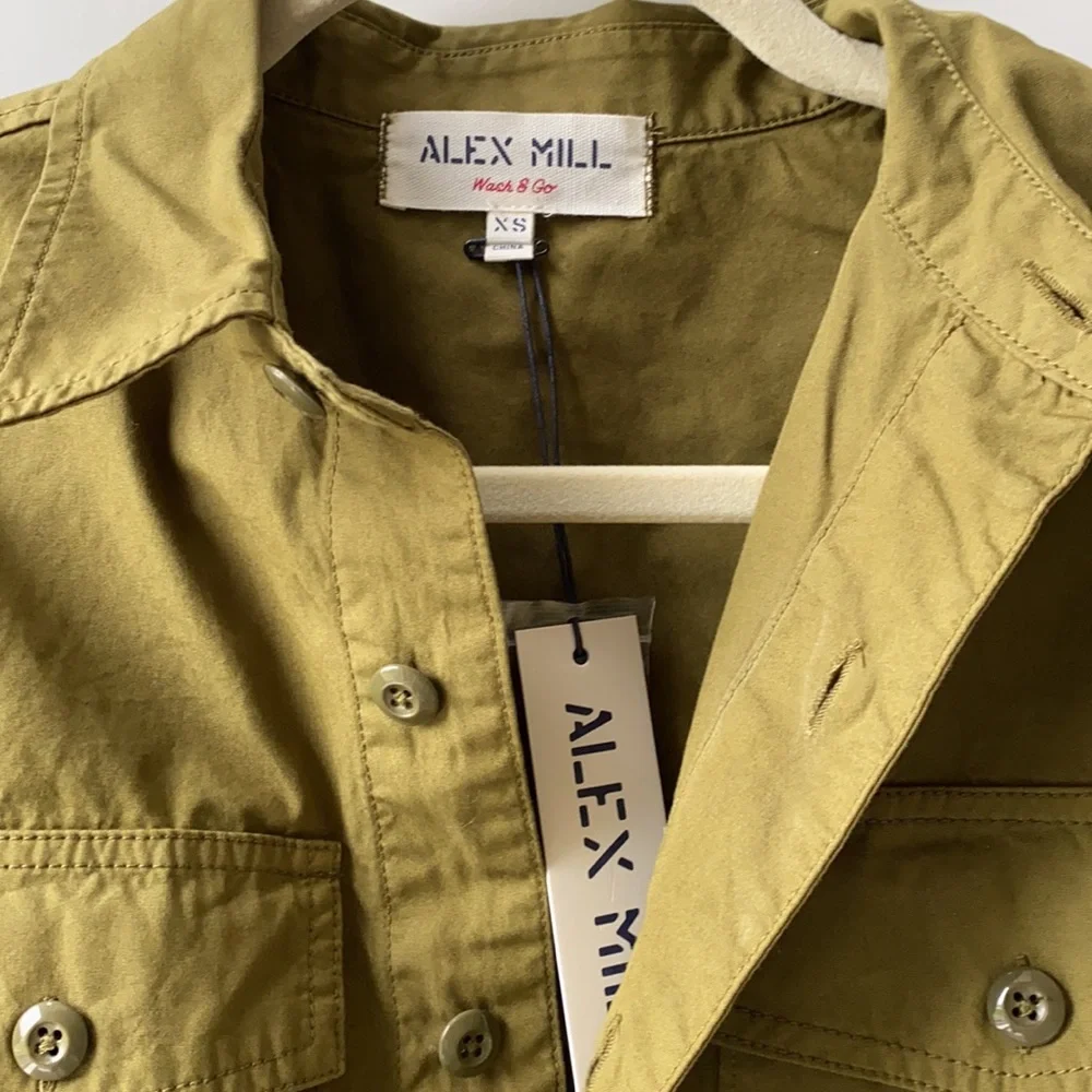 Alex Mill Olive Green Utility Shorts Romper - Picture 2 of 3